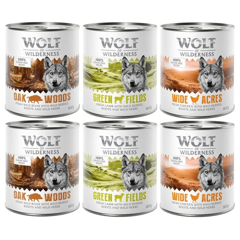 Wolf Of Wilderness Adult Single Protein 6 X 800G - Mixed Pack (3 Varieties)