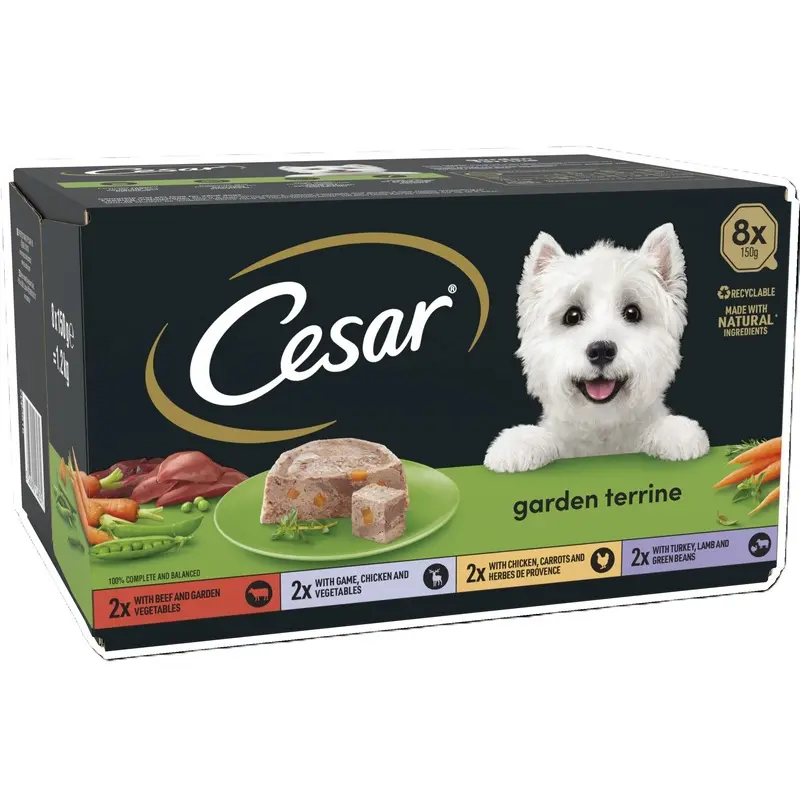 Cesar Adult Wet Dog Food Garden Terrine Mixed Selection Loaf