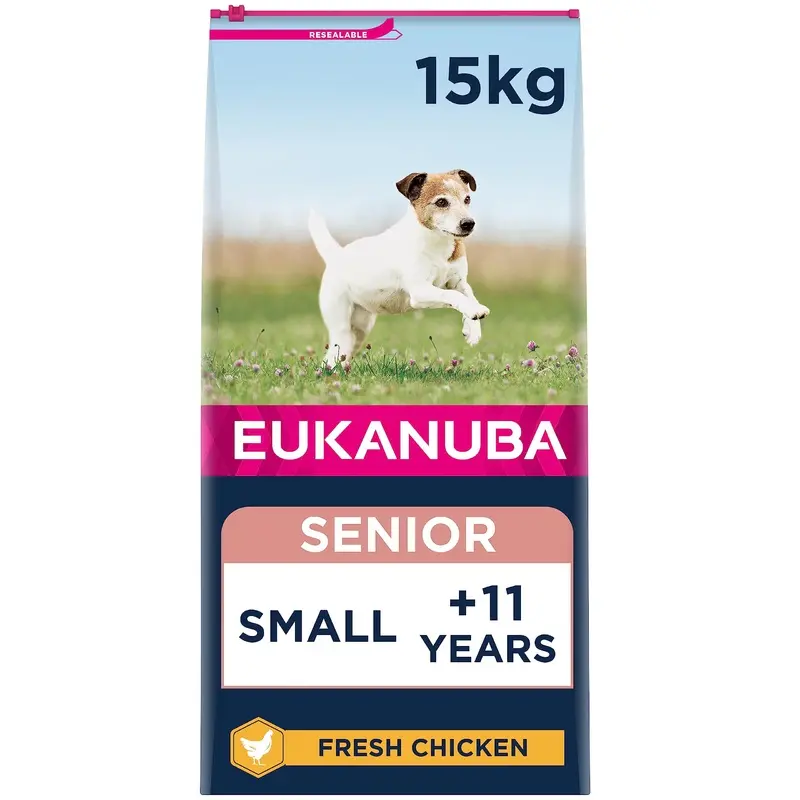 Eukanuba Complete Dry Dog Food for Senior Small Breeds with Fresh Chicken 15 kg