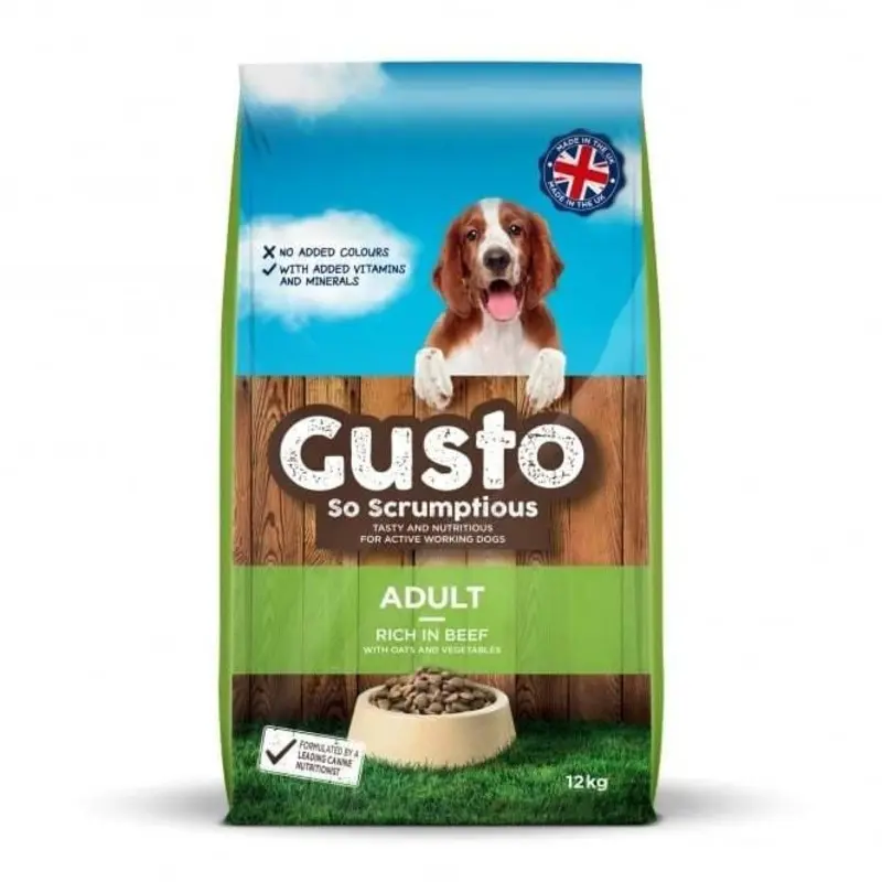 Gusto Adult Complete Dry Dog Food - Green 12Kg
