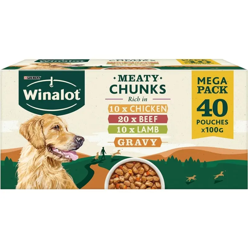 Purina Winalot Dog Food Mixed In Gravy, X 100G Size 40