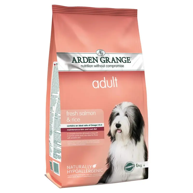 Arden Grange Adult Dry Dog Food with Fresh Salmon and Rice, 6 kg