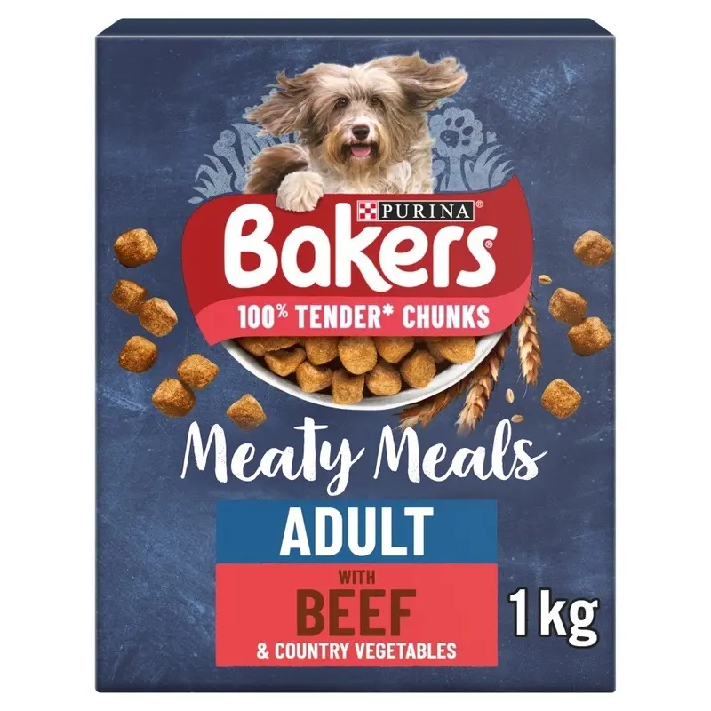 Bakers Meaty Meals Dry Dog Food - Beef - Box 1Kg