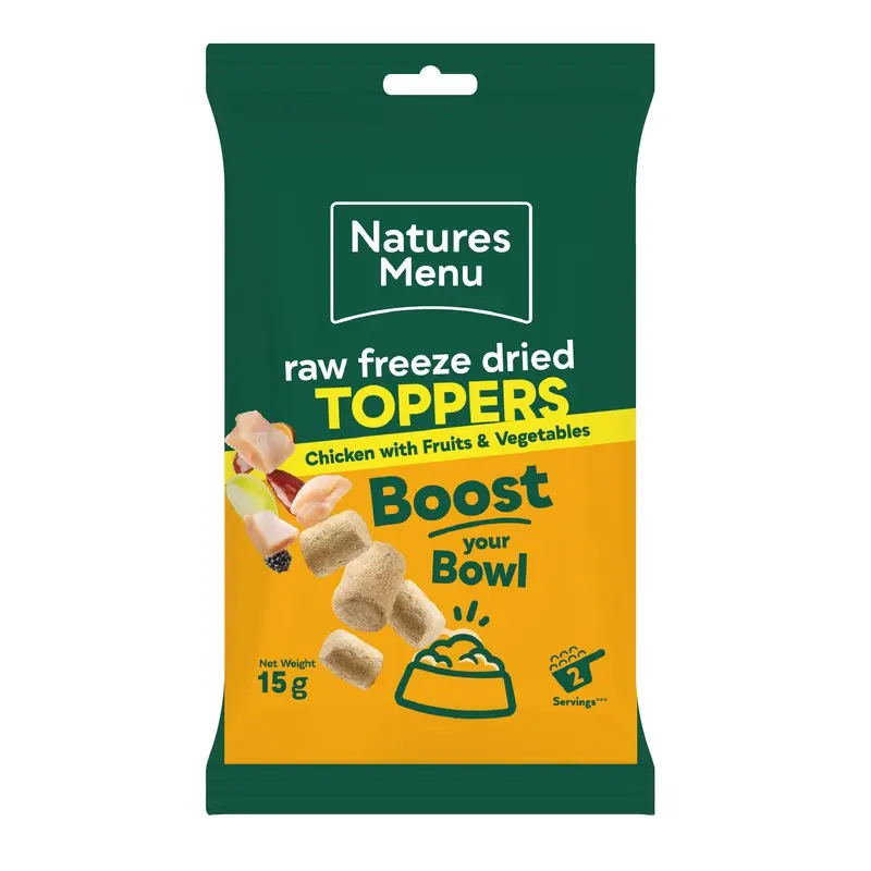 Natures Menu Adult Dog Raw Freeze Dried Toppers Chicken 15G