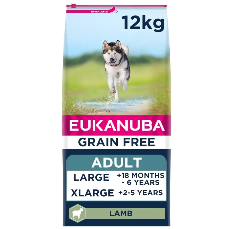 New Eukanuba Free Adult Dry Dog Food Lamb 12Kg Grain Large