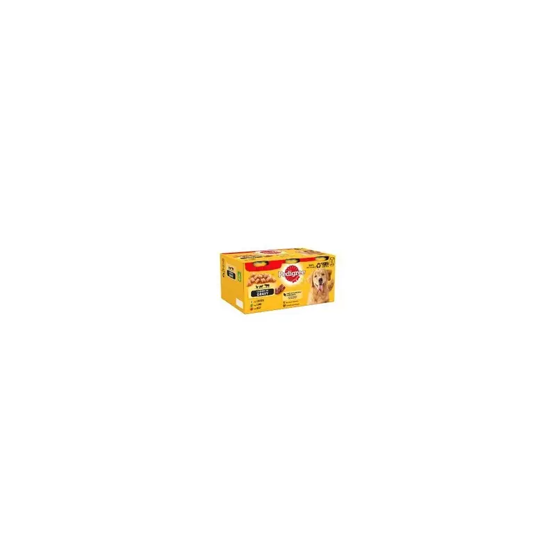 New Pedigree Adult Wet Dog Food Tins Mixed In Gravy (Pack Of 6) 400G