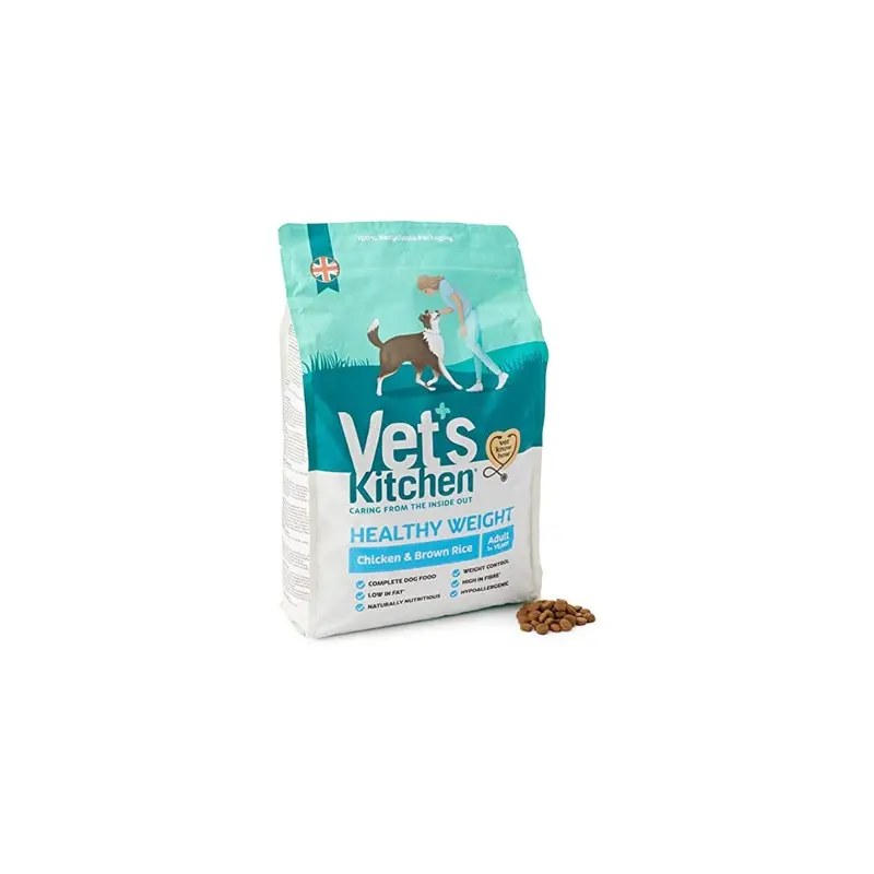 Vets Kitchen Brown Dry Dog Food Adult Chicken & Rice Healthy Weight 3Kg