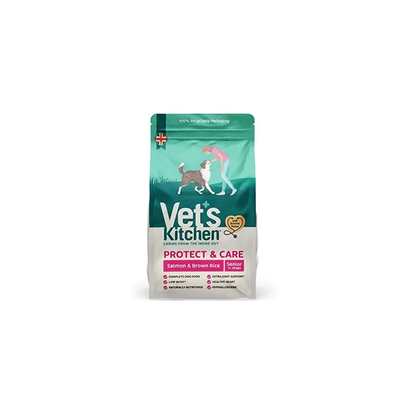 Vets Kitchen Salmon/Brown Dry Dog Food Senior & Rice Protect & Care 3Kg