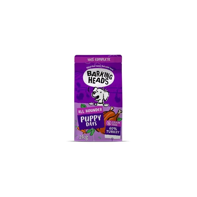 New Barking Heads Puppy Food - Turkey, Free Grain 2Kg