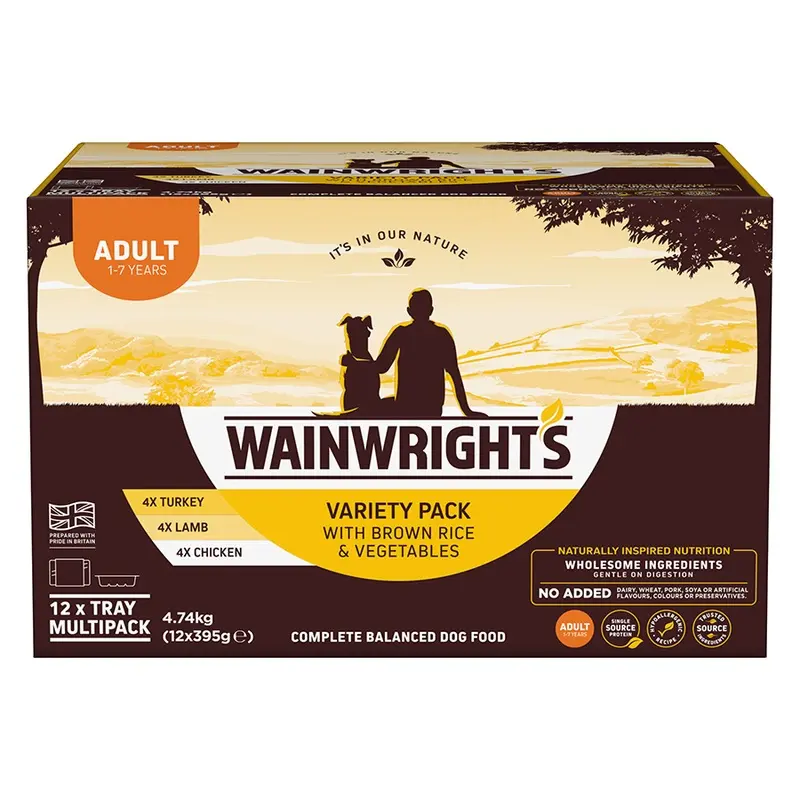 Wainwrights Wet Adult Dog Food Variety Pack 12X395G Trays