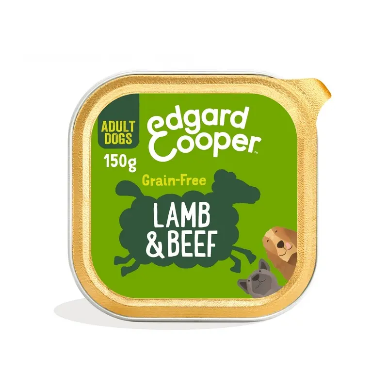 Edgard And Cooper Irresistible Lamb And Beef Adult Dog Wet Food Trays - Grain 150G