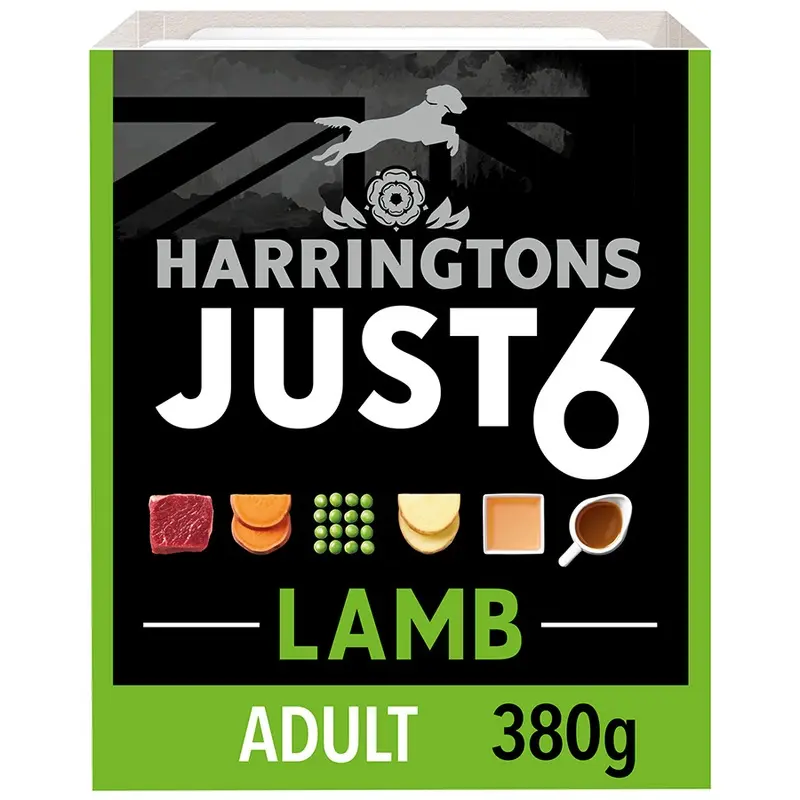 Harringtons Just 6 Complete Wet Adult Dog Food Lamb 380G Tray