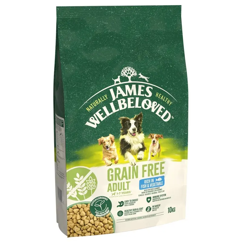 James Wellbeloved Grain-Free Adult Dog Hypoallergenic Fish & Vegetables - 10Kg