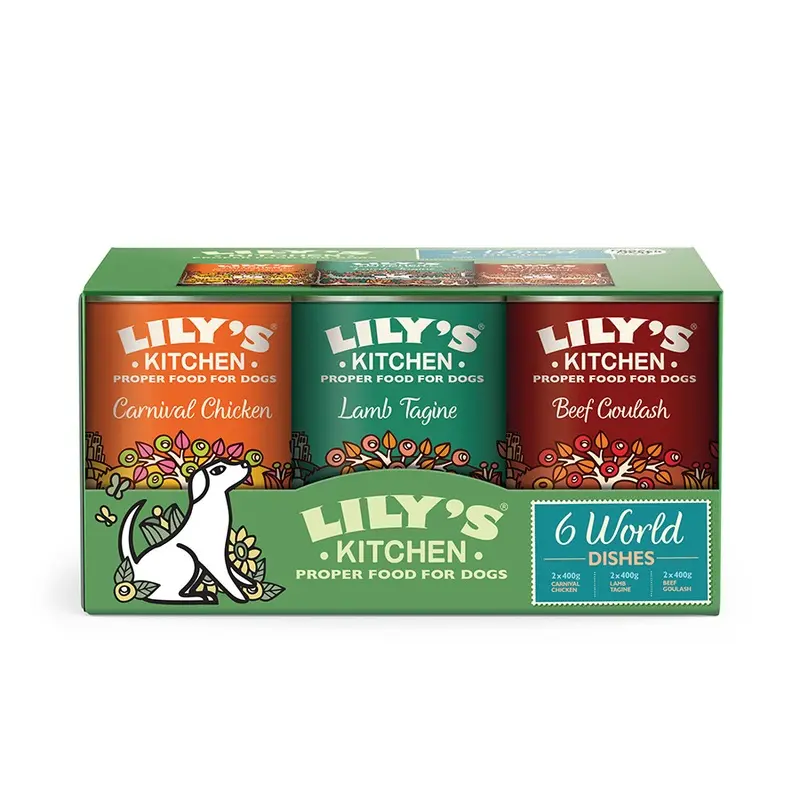 Lilys Kitchen World Dishes Wet Adult Dog Food Multipack 6X400G Tins