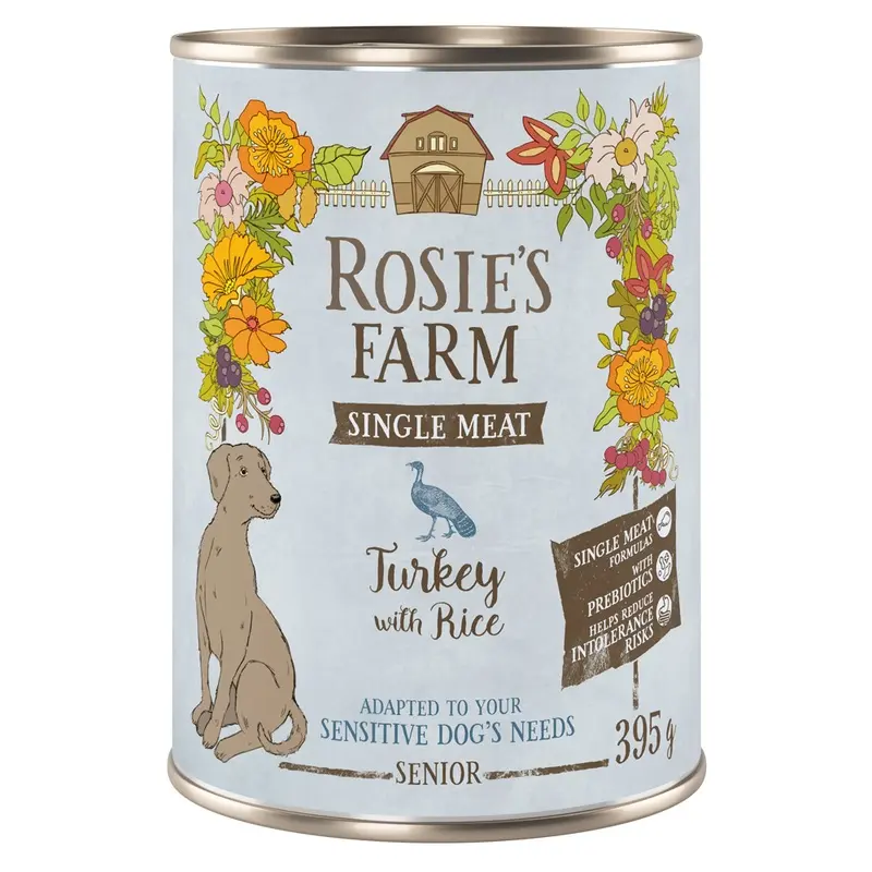 Rosies Farm Single Meat Senior Turkey & Rice - 6 X 395G