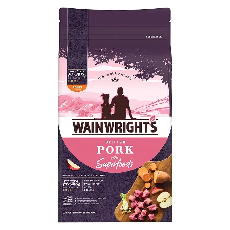 Wainwrights British Pork With Superfoods Dry Adult Dog Food 2Kg