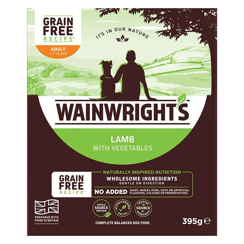 Wainwrights Grain Free Wet Adult Dog Food Lamb 395G Tray