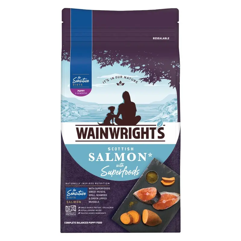 Wainwrights Sensitive Puppy Dry Dog Food Salmon With Superfoods