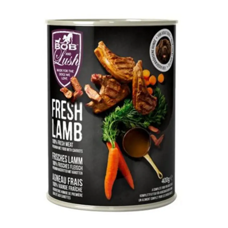 Bob & Lush B&L -Free Adult Wet Dog Food In Tin - Lamb 6X400g Grain