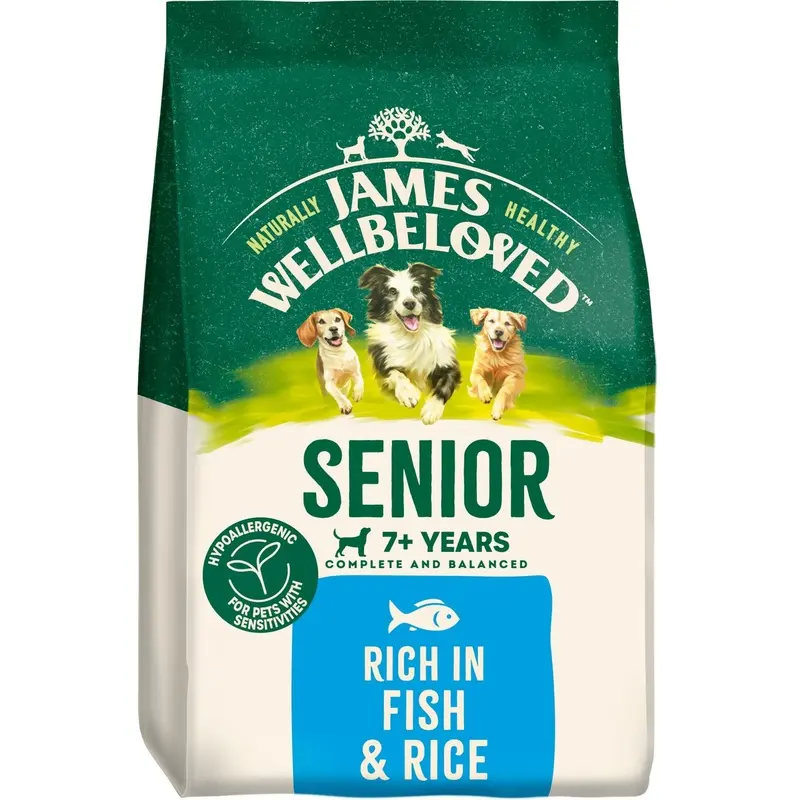James Wellbeloved Senior Fish & Rice Dry Dog Food - 8Kg