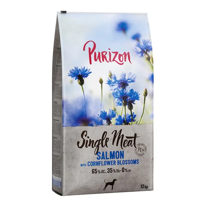 Purizon Single Meat Adult Dog - Grain-Free Salmon With Cornflower Blossoms - 12Kg