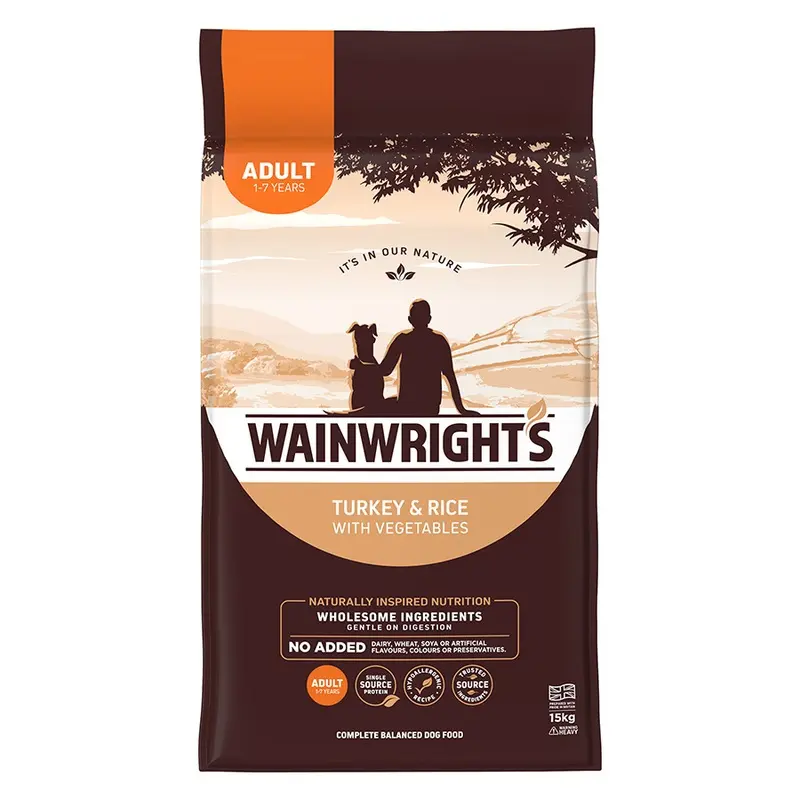 Wainwrights Complete Dry Adult Dog Food Turkey With Rice 15Kg