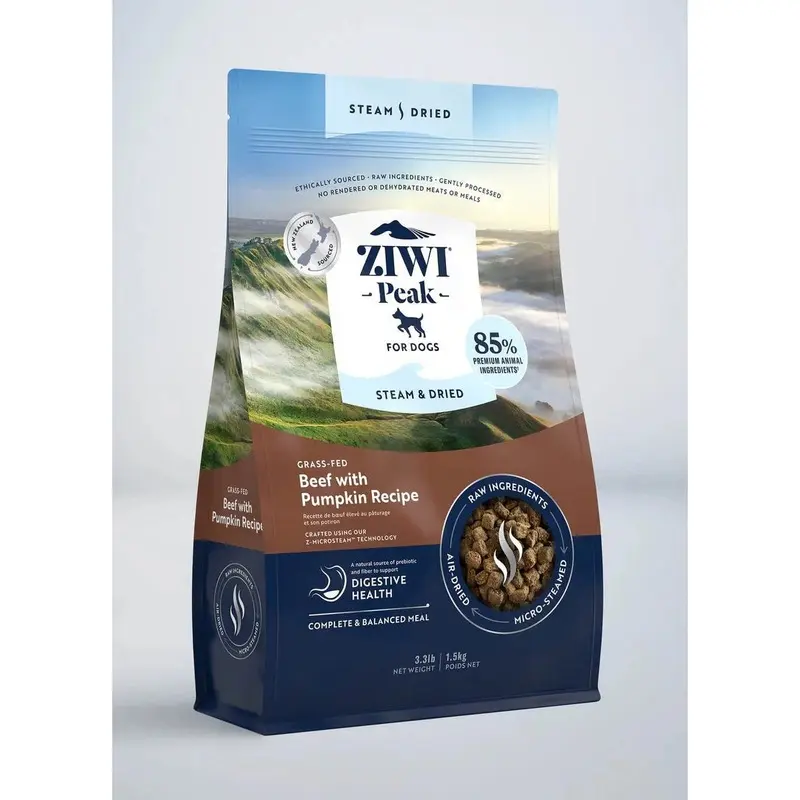 Ziwi Peak Green/Light Dog Steam Dried Beef With Pumpkin | : 1.5Kg