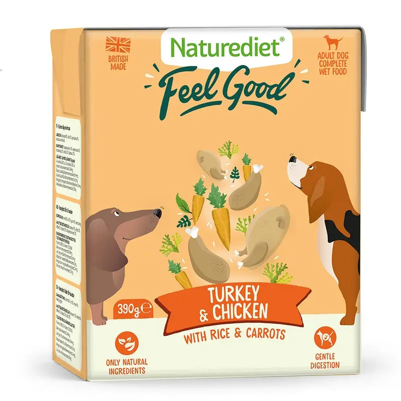 Naturediet Feel Good Wet Adult Dog Food Turkey And Chicken 390G