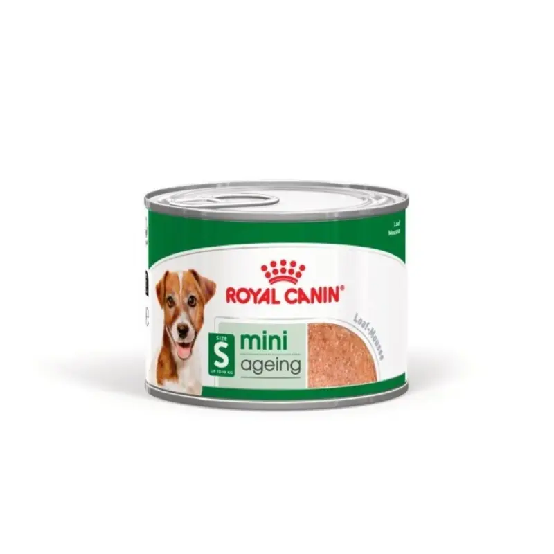 Royal Canin Royal Canin Mini Ageing 8+ Wet Dog Food In Loaf Cans - 195G Golden Size 8