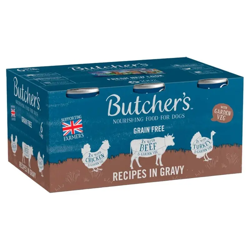 Butchers Recipes in Gravy Dog Food 6 Tins