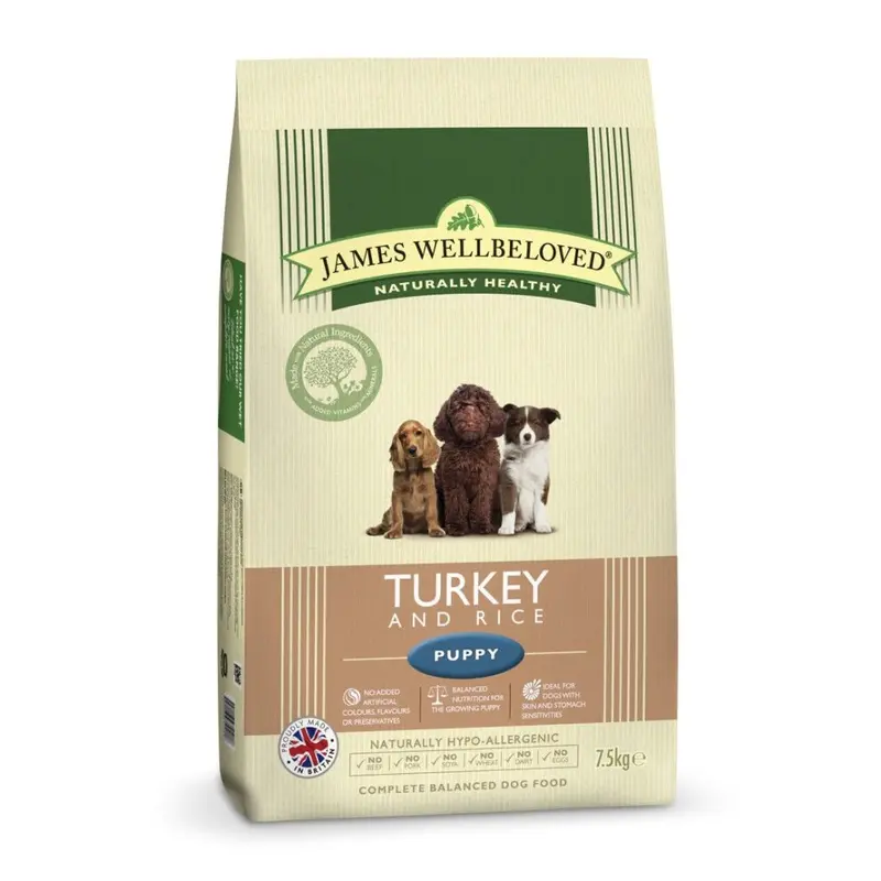 James Wellbeloved Jwb Puppy Dog Turkey & Rice Kibble 7.5Kg
