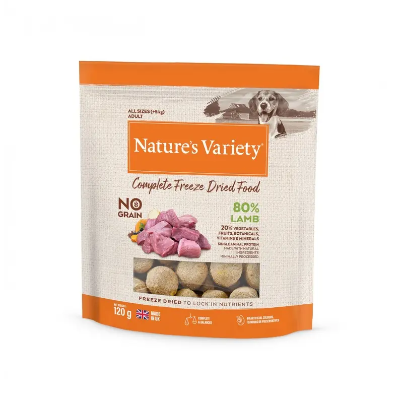 Natures Variety Complete Freeze Dried Lamb Dog Food - 120G