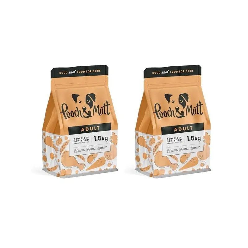 Pooch & Mutt Grain - Complete Adult Dry Dog Food ( Free), Superfood Blend, (Pack Of 2) 1.5Kg