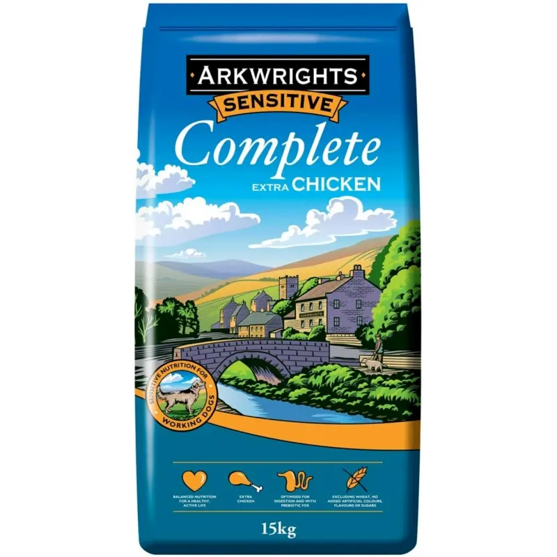 Arkwrights Sensitive Complete Dry Dog Food With Chicken Bulk Wheat-Free 15Kg