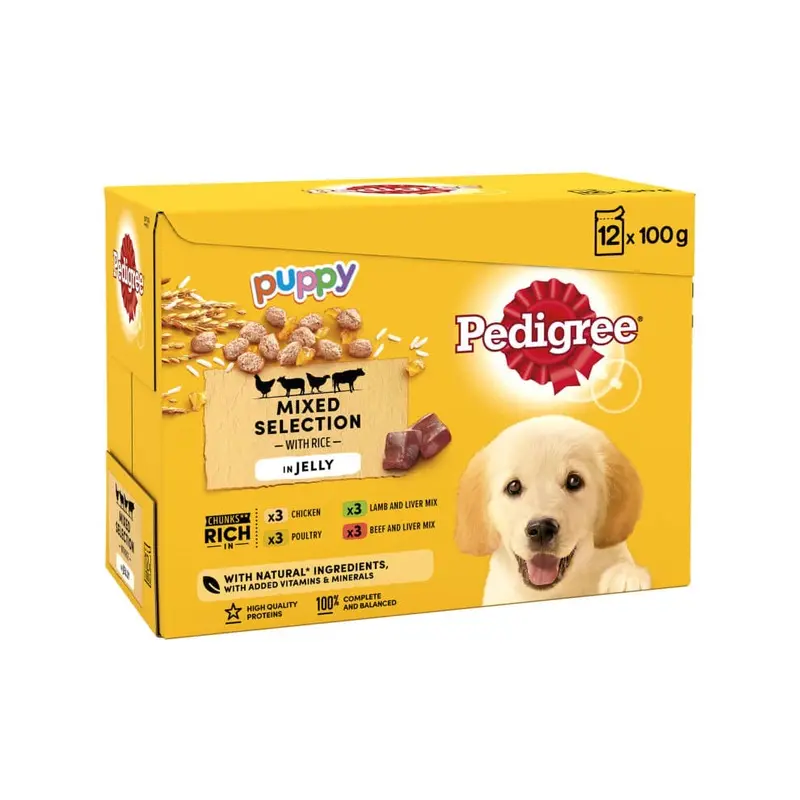 New Pedigree Puppy Dog Food In Jelly Vital Protection 100% Nutrition12pk Size 12