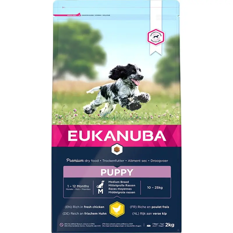 Eukanuba Medium Breed Dry Puppy Food Chicken 2Kg