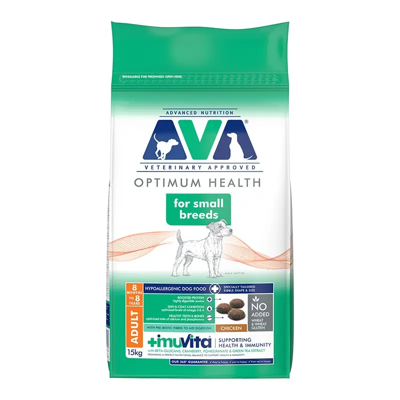 Ava Veterinary Approved Small Breed Dry Adult Dog Food Chicken 15Kg