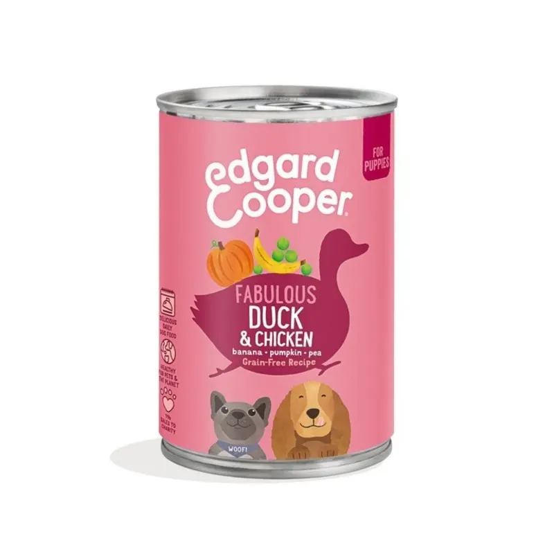 Edgard And Cooper Free Duck And Chicken Puppy Tins - Grain 400G