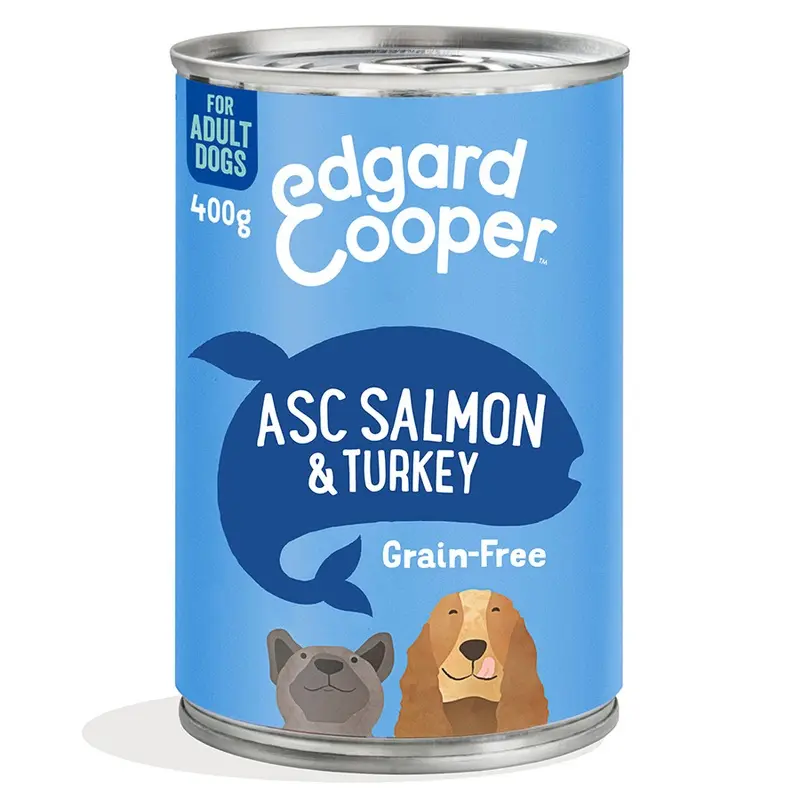 Edgard & Cooper Adult Wet Dog Food Salmon & Turkey 400G Tin