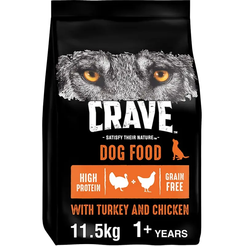Crave Adult Dry Adult Dog Food Turkey And Chicken 11.5Kg