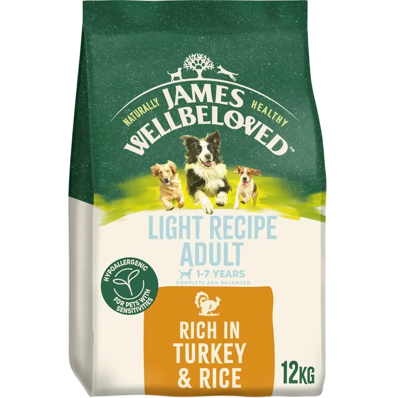 James Wellbeloved Light Adult Dry Dog Food Turkey & Rice 12Kg