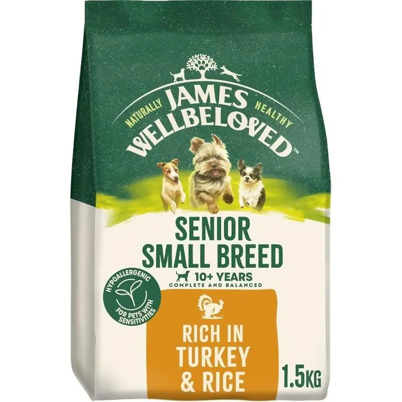 James Wellbeloved Senior Turkey And Rice Breed Dog Dry Food - 1.5Kg Grain Small