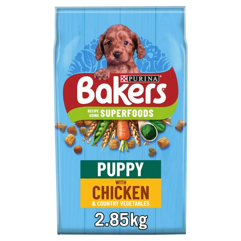 New Bakers Puppy Dry Dog Food Chicken And Veg, Pack Of 4 12353932_Case 2.85Kg