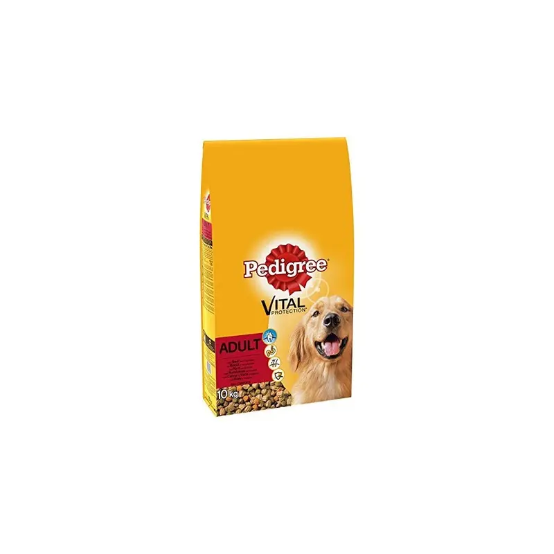 New Pedigree Adult Complete Dog Food With Beef 100%  Animal  Dogs  Brown 10Kg