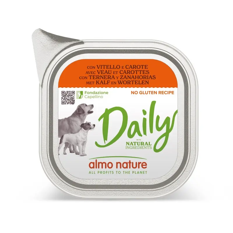 Almo Nature Grain Daily Menu Dog No Pate With Veal And Carrots, 100 G, Pack Of Size 32