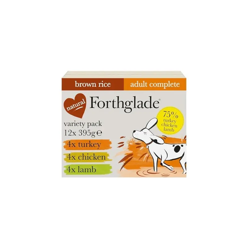 Forthglade Brown Wet Dog Food Variety Pack - X 395G, Adult Size 12