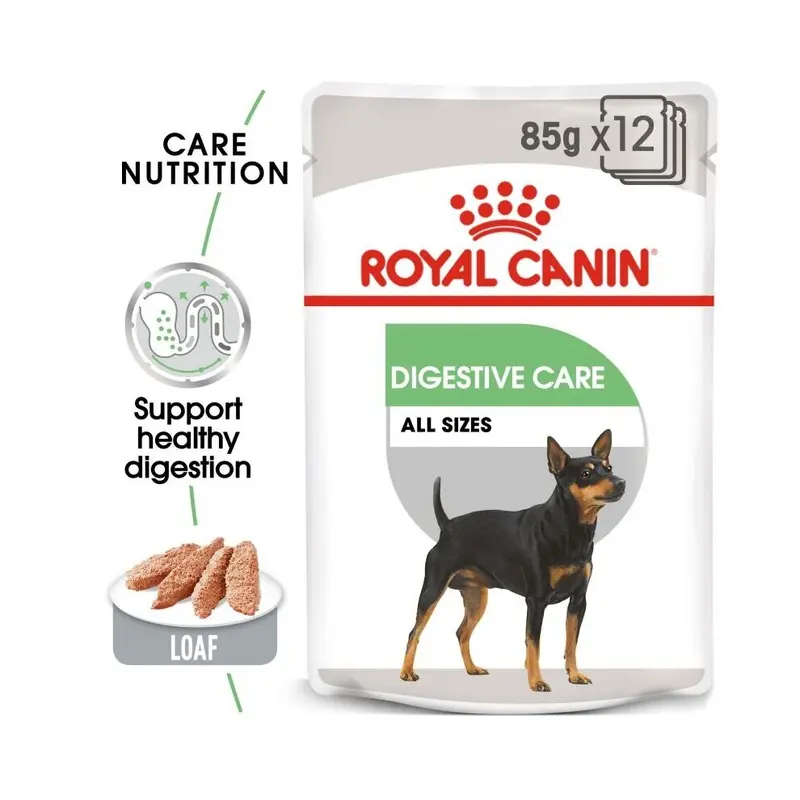 New Royal Canin (12 X 85G) Adult Wet Dog Food Nutrition Digestive Care Size 12