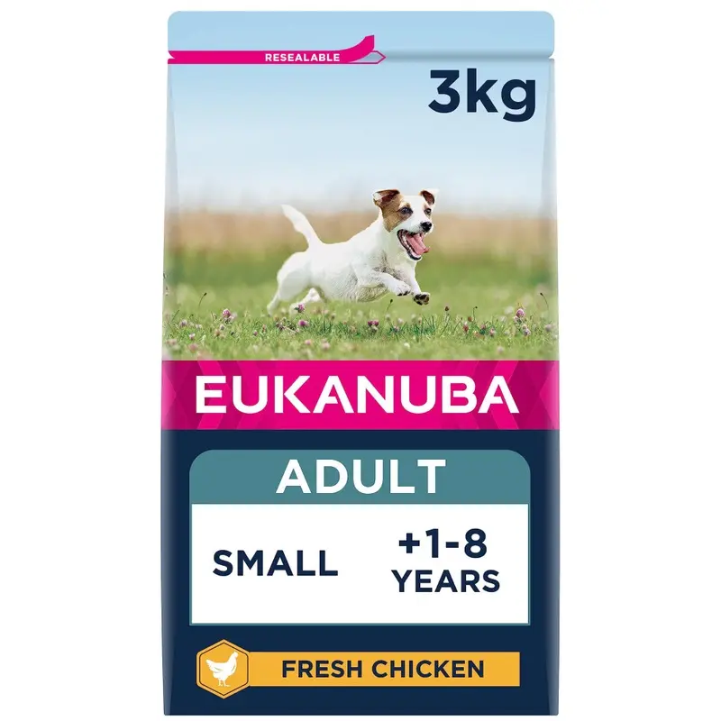 Eukanuba Complete Dry Dog Food For Adult Breeds With Fresh Chicken 3 Kg Small