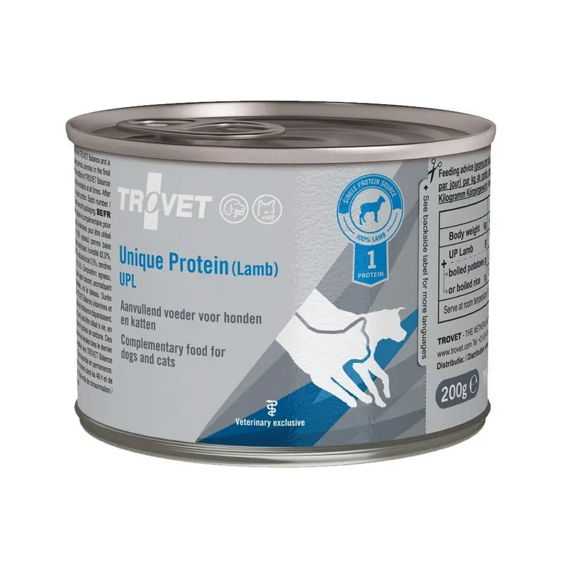 Trovet Canine/Feline Unique Protein Lamb Cans (Upl) - X 200G Size 6