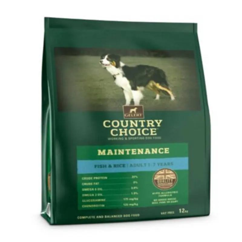B&Q White Gelert Country Choice Maintenance Fish & Rice 12Kg